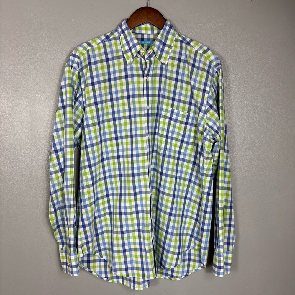 J McLaughlin Checkered Plaid Button‎ Down Size L